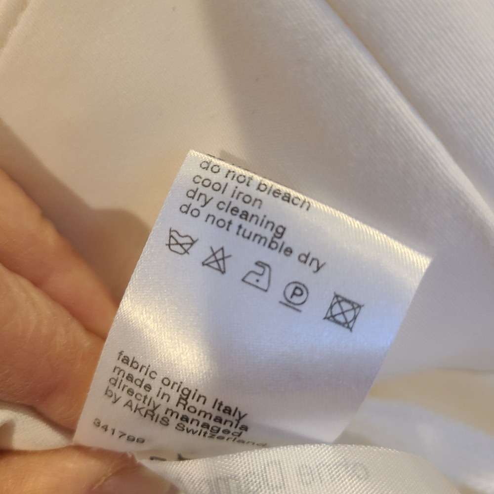 Akris Punto Cream White Cinched Drawstring Waist Peplum Blazer Jacket Size 6 - Picture 12 of 13
